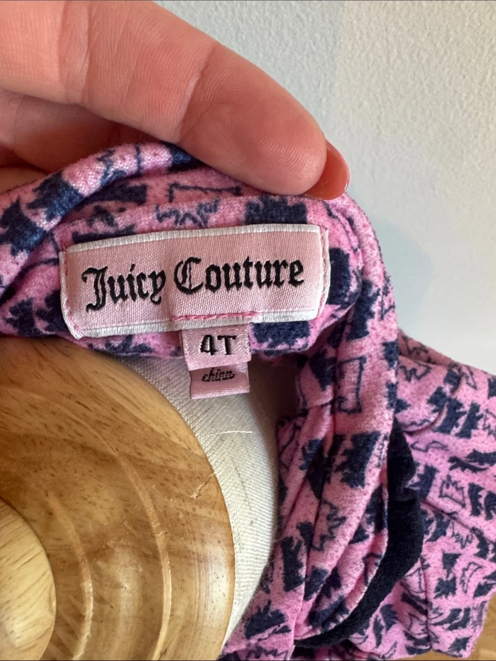 Juicy Couture Pink and Black Logo Print Kids Pajama Set